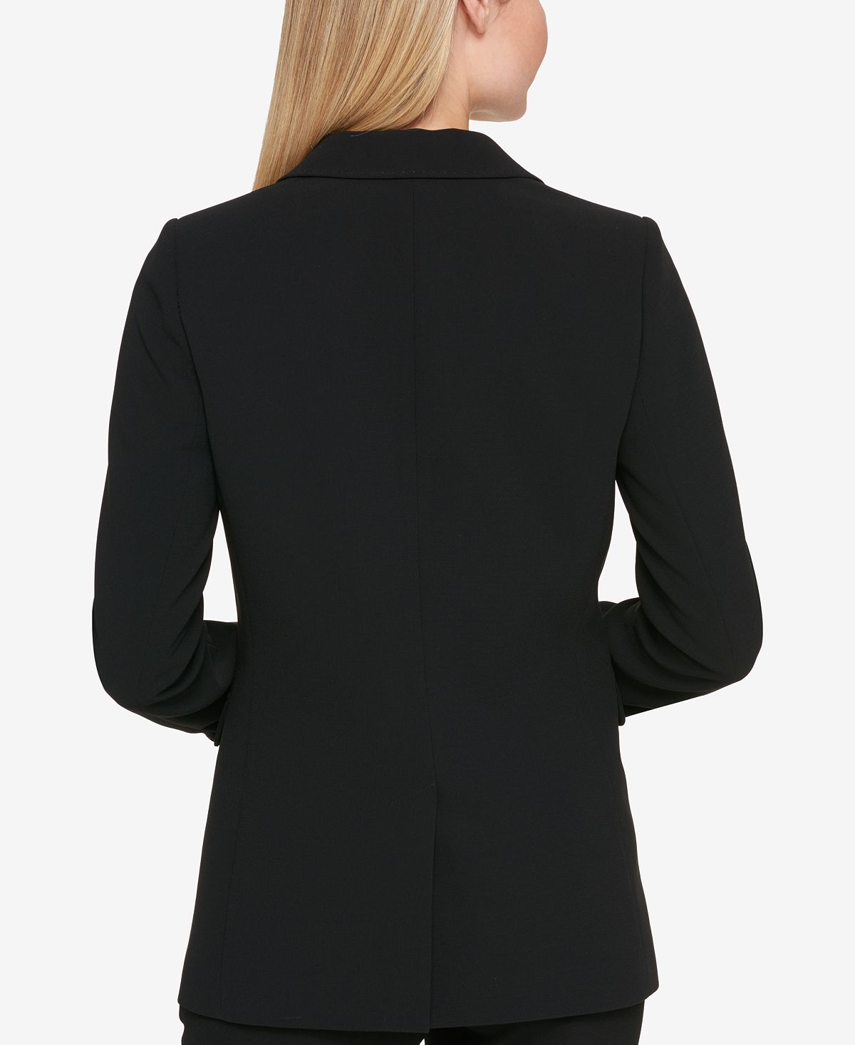 Petite pick-stitch jacket with one button DKNY, black