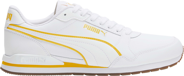 حذاء رياضي Puma ST Runner V3 Bold White Tangerine باللون الأبيض