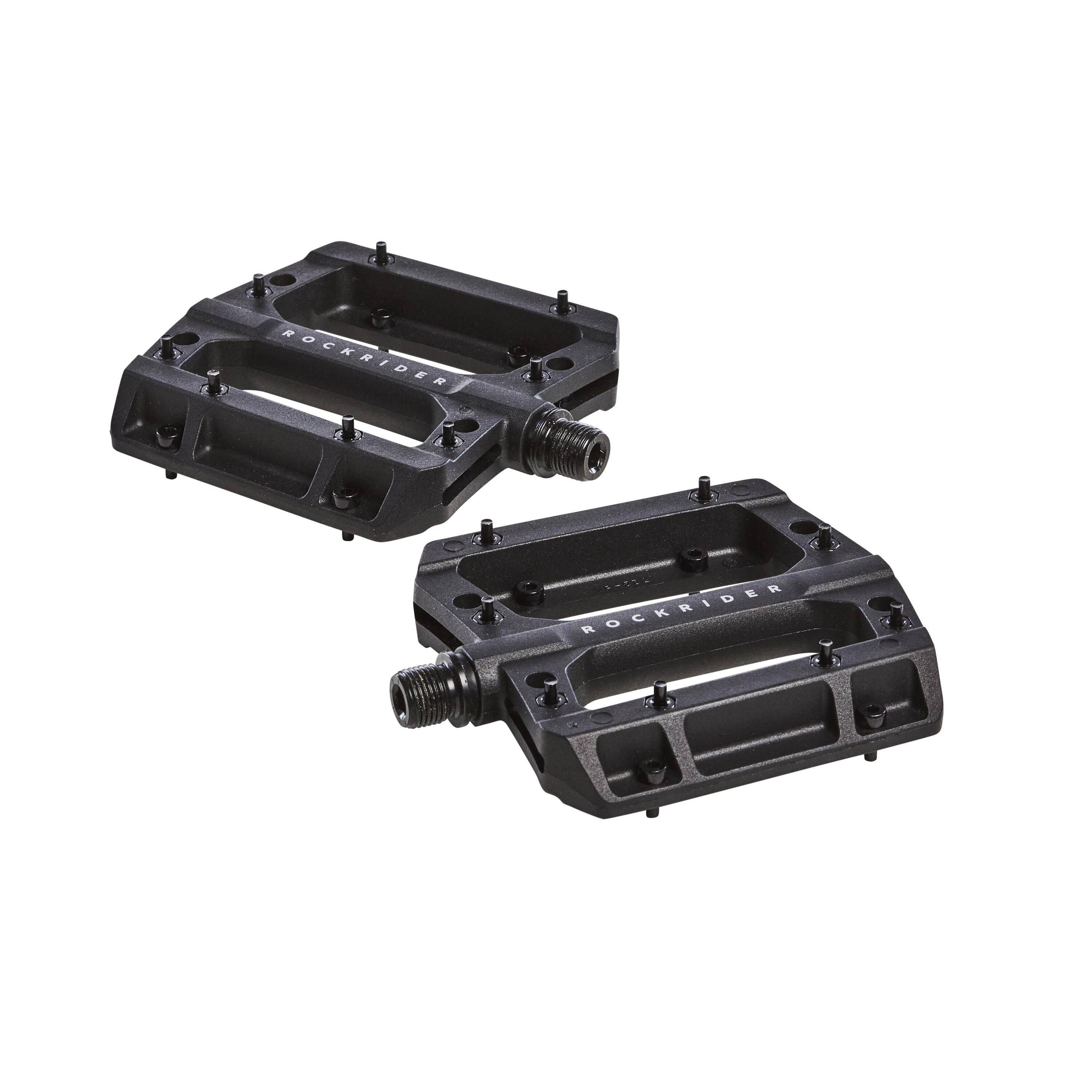 Flat pedals MTB 700 plastic ROCKRIDER, black