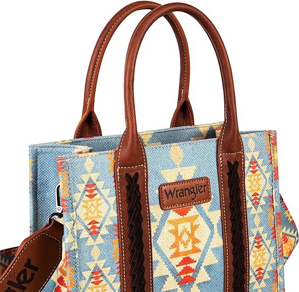 Wrangler Aztec Women's Tote Bag, Angelic Azure Blue