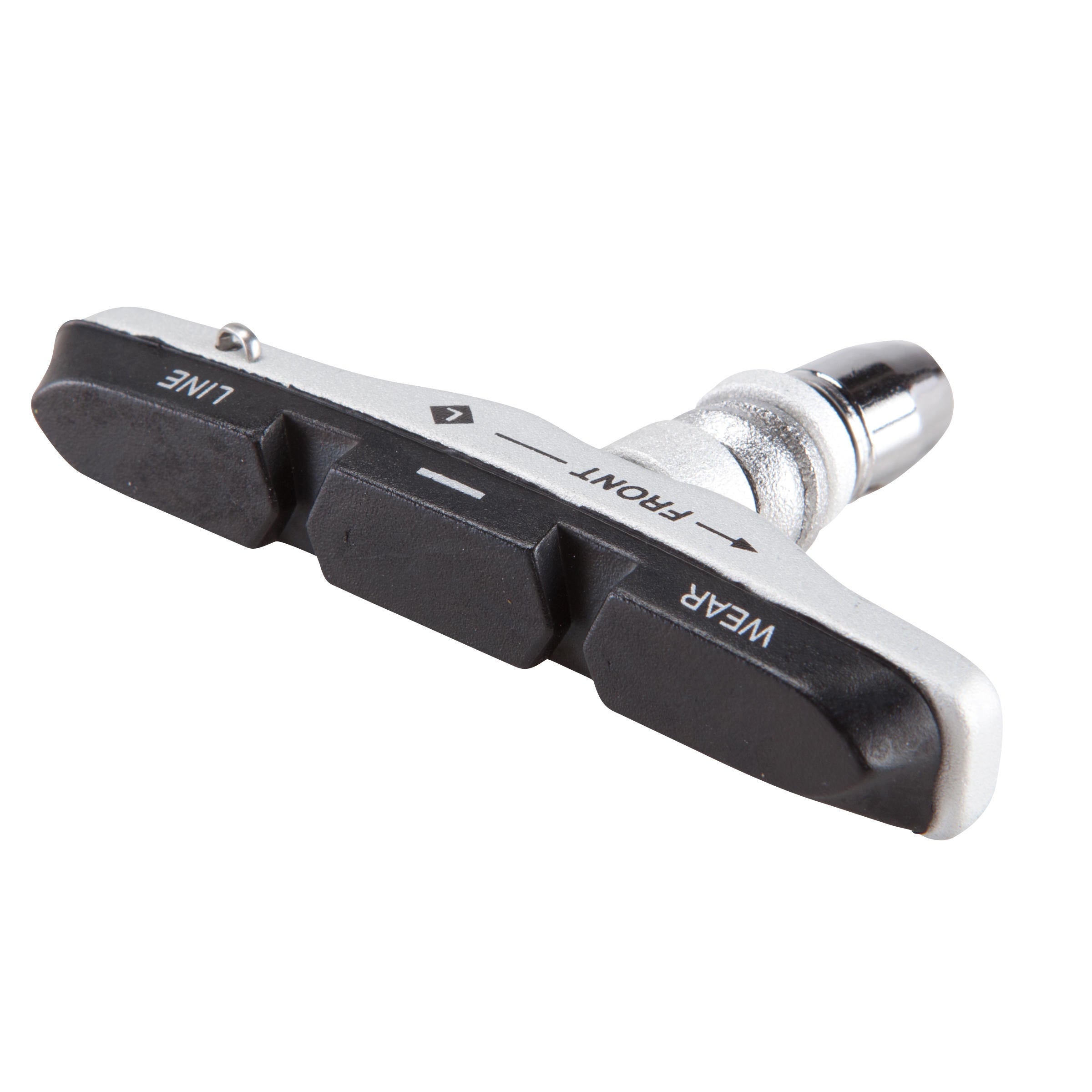 Bicycle brake pads with replaceable linings black and white V-BRAKE 500 Btwin