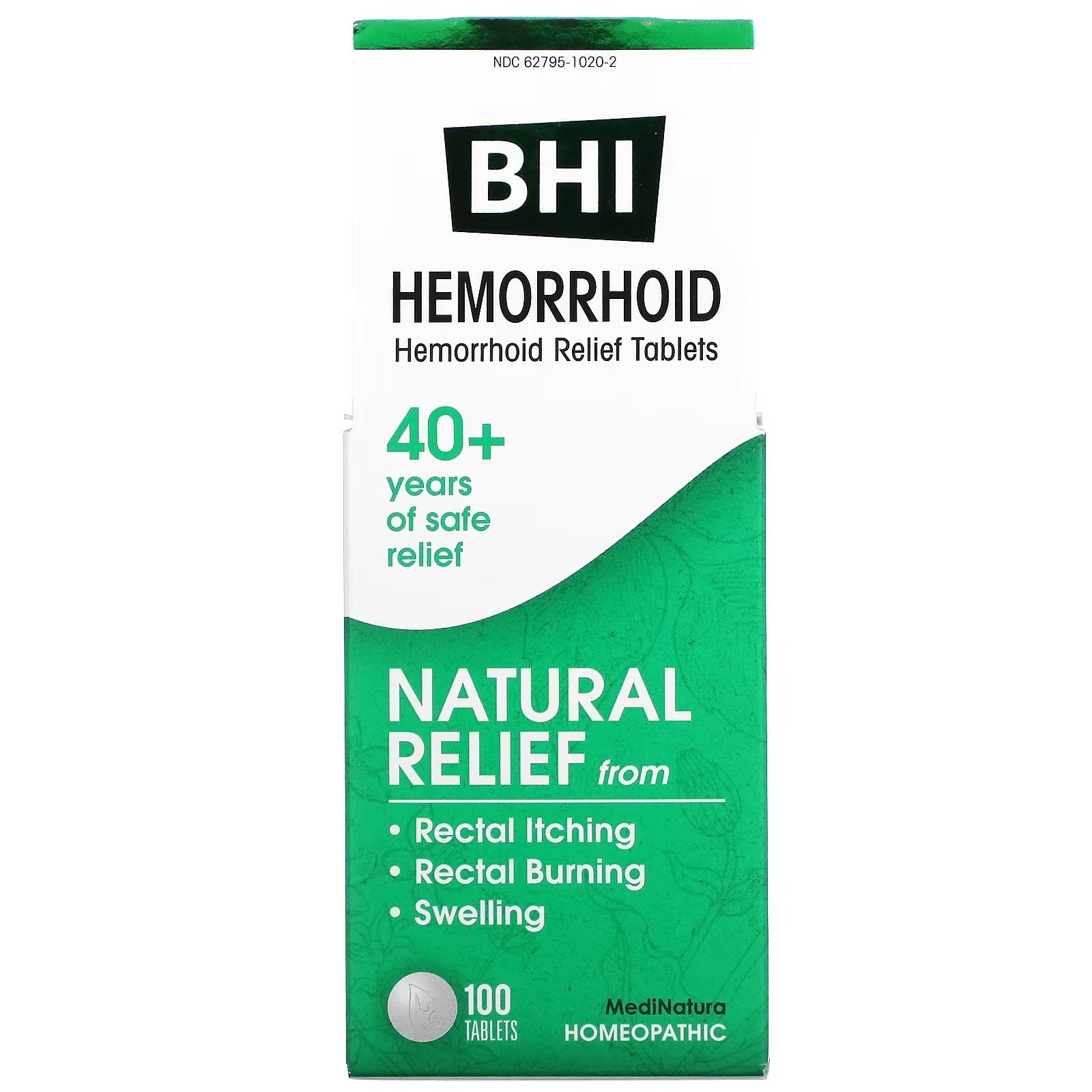 MediNatura BHI Hemorrhoid Relief, 100 tablets