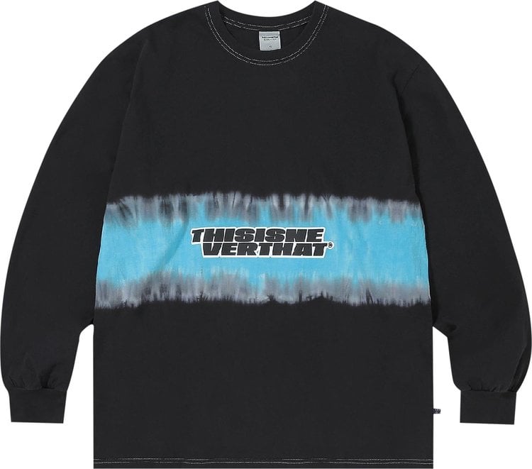 thisisneverthat Striped Tie Dye Long-Sleeve Top 'Black', black