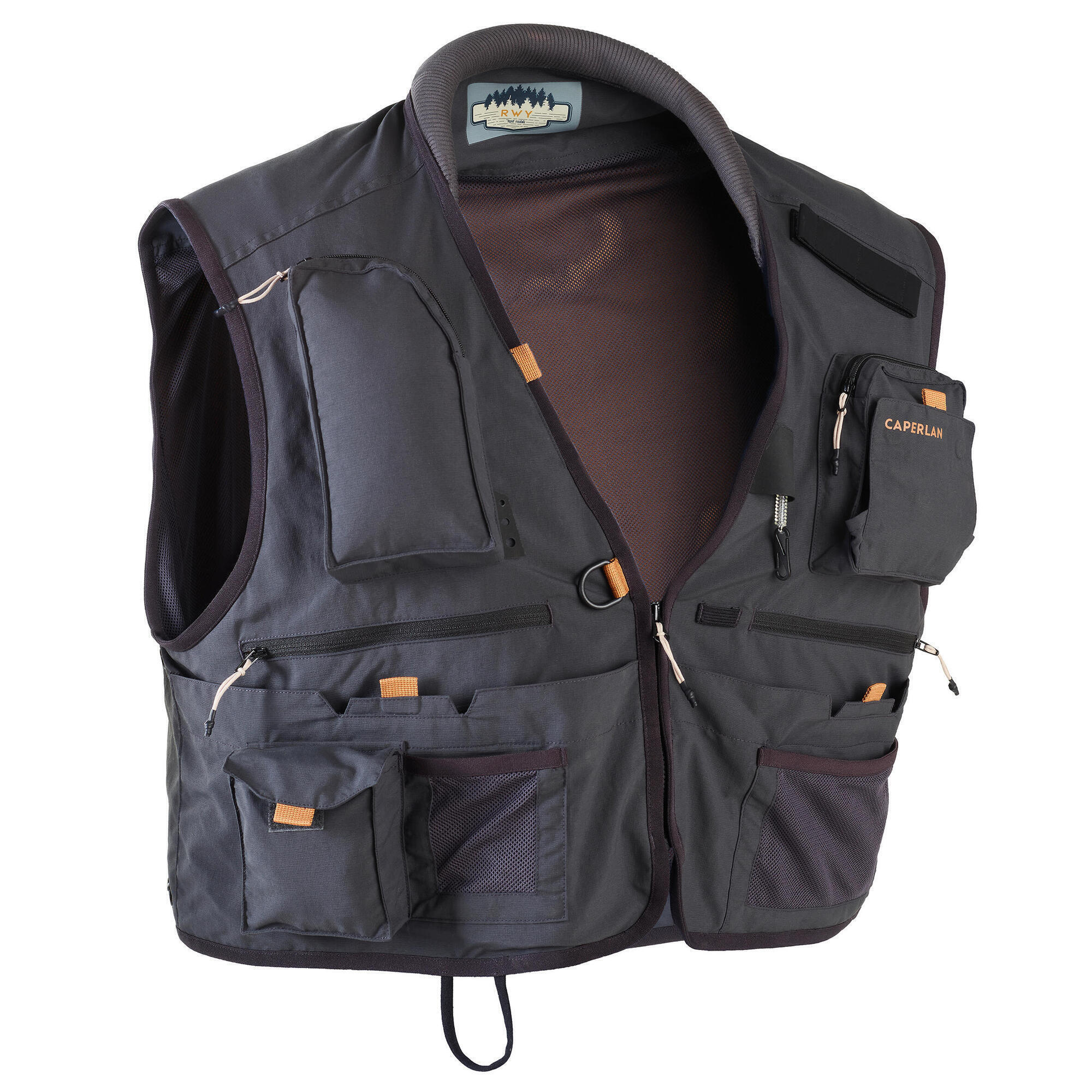 Fishing vest 500 Wading gray CAPERLAN, carbon gray/putty