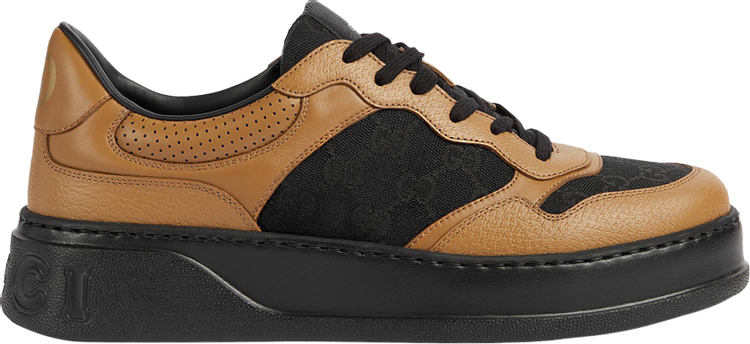 Gucci Lace Up Sneaker GG Embossed - Camel, brown