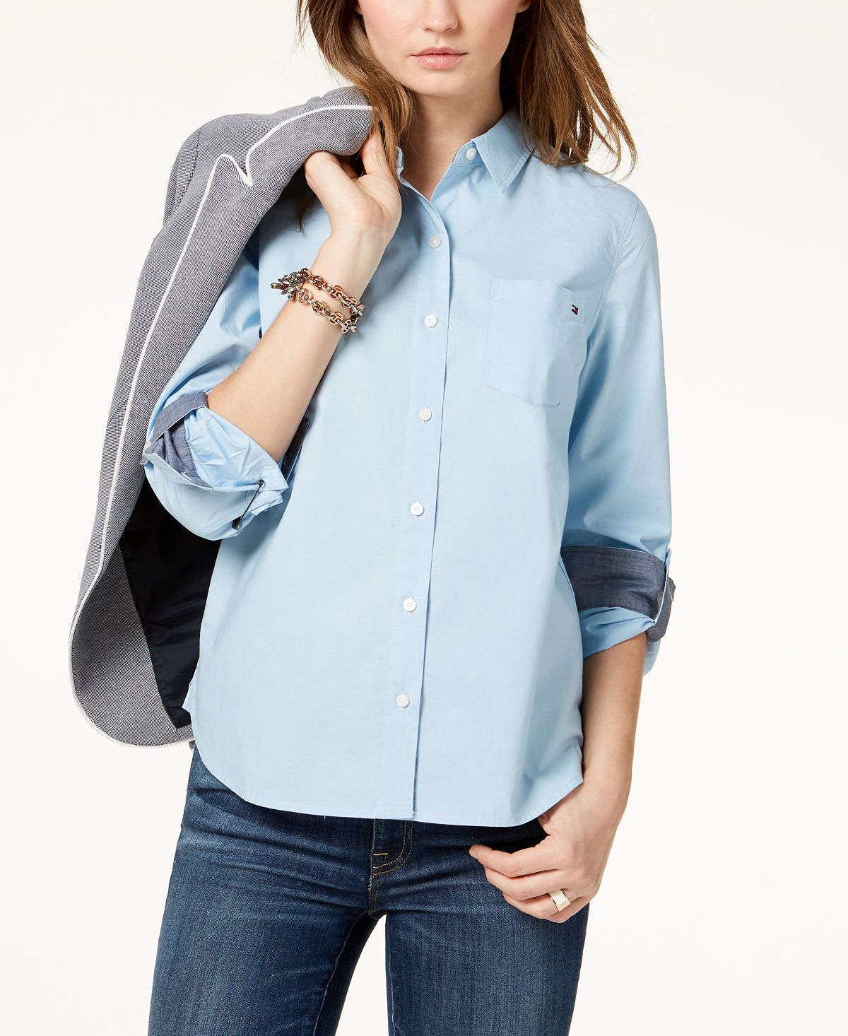 Tommy Hilfiger Women's Cotton Button Down Shirt