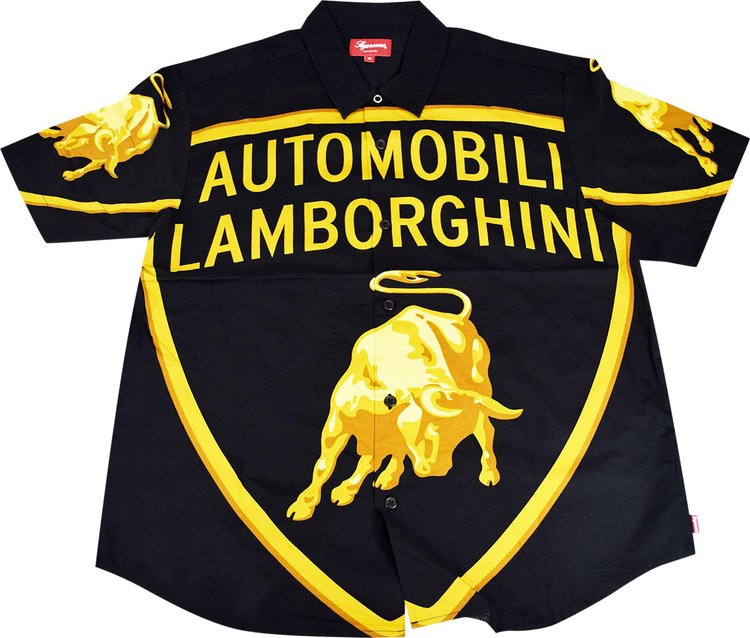 قميص Supreme x Automobili Lamborghini قصير الأكمام "أسود"، أسود