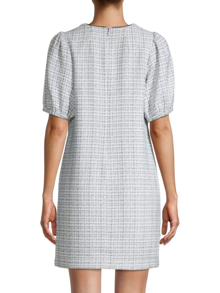 Billie Alice By Temperley Checked Swing Mini Dress in Eucalyptus Multi