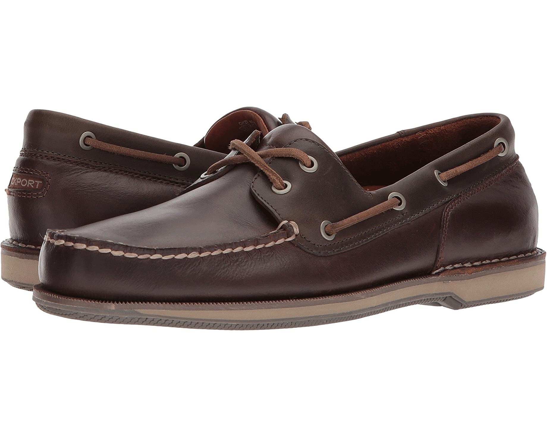 Ports of Call Perth Rockport boat shoes, beeswax