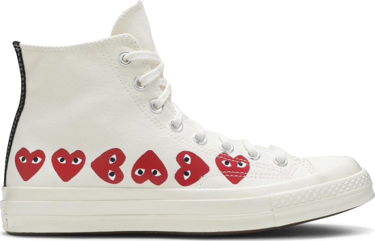 Converse Comme des Garçons Play x Chuck 70 Hi Top Multi Heart sneakers, white