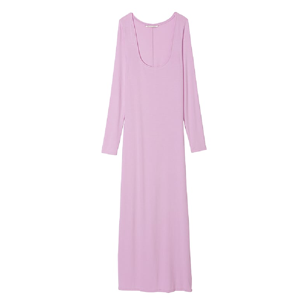 Victoria's Secret Ribbed Modal Long-Sleeve Slip Dress, Pink