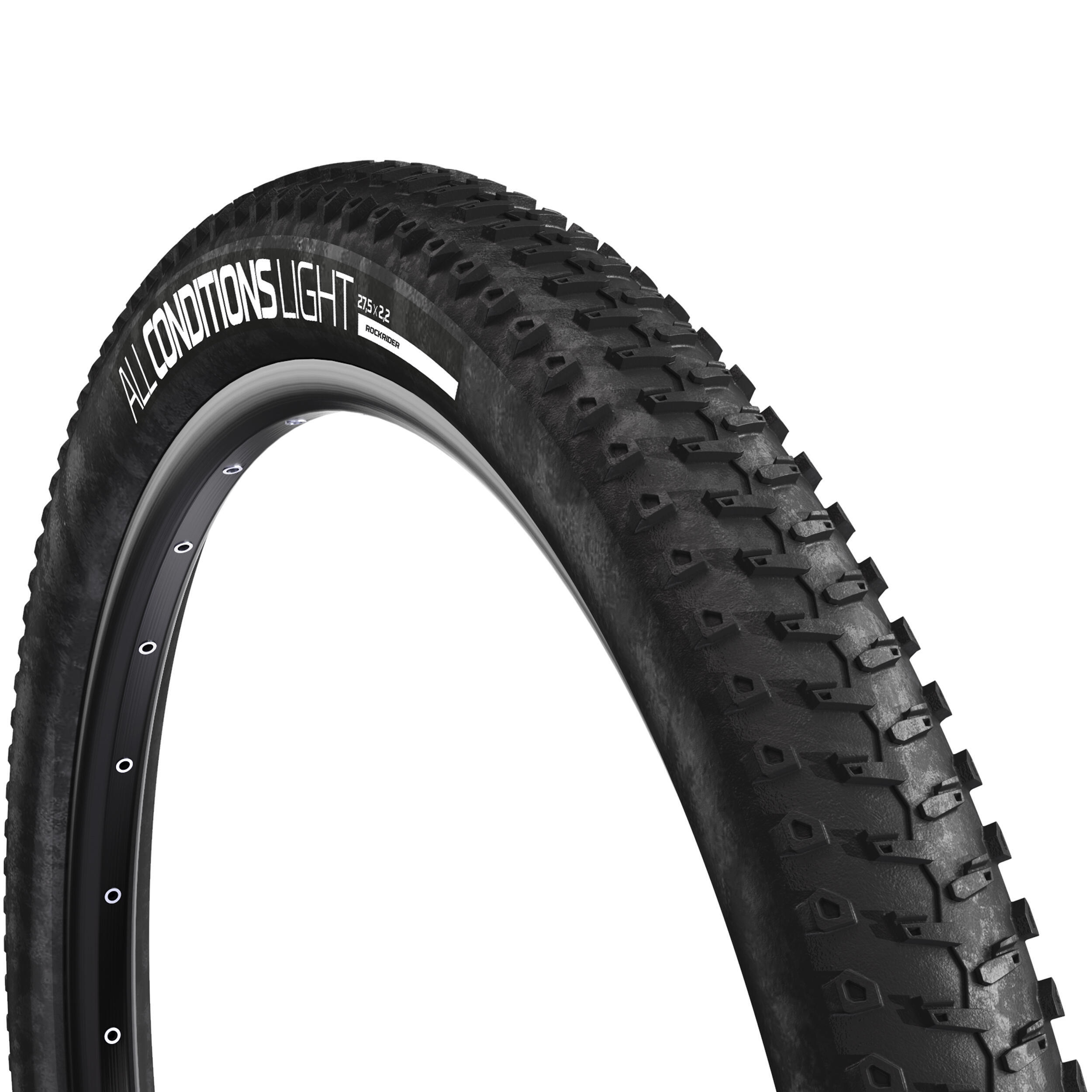 27.5x2.20 Mountain Bike Tire with Rigid Beads ALL CONDITIONS Btwin