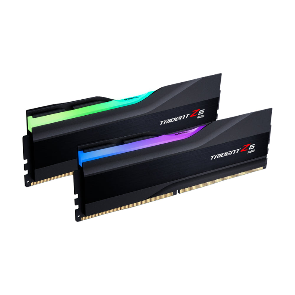 ذاكرة الوصول العشوائي GKILL Trident Z5 RGB، 64 جيجابايت DDR5 (2x32 جيجابايت)، 5600 ميجاهرتز، CL36، F5-5600J3636D32GX2-TZ5RK، أسود