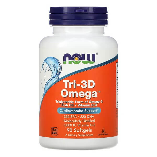 Omega Tri-3D 330 EPA/220 DHANow Foods Tri-3D, 90 capsules