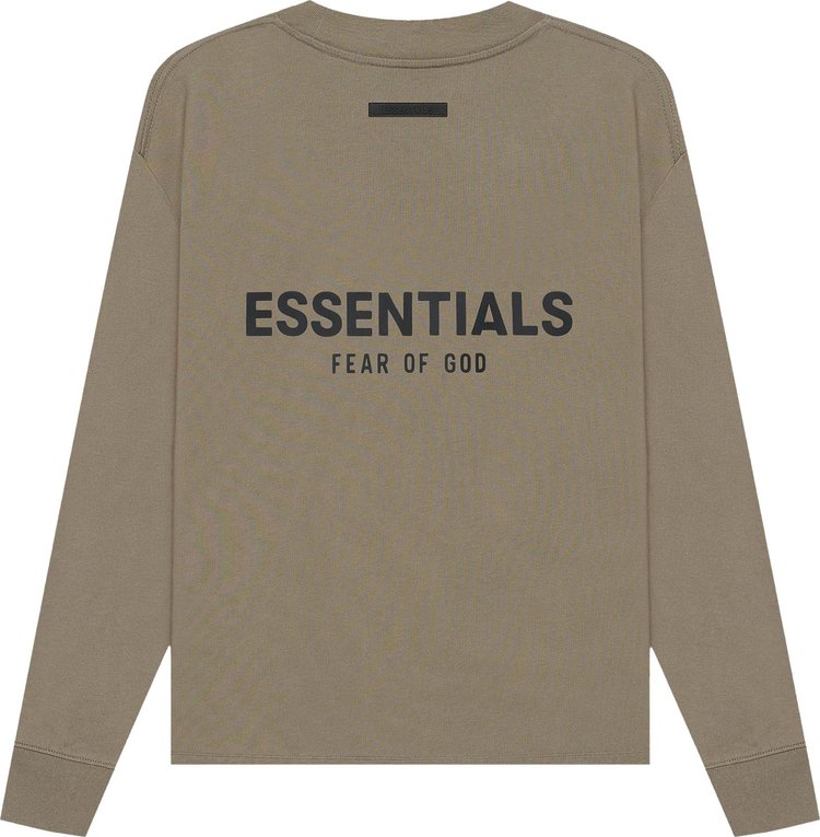 تي شيرت Fear of God Essentials بأكمام طويلة "Taupe"، بني فاتح