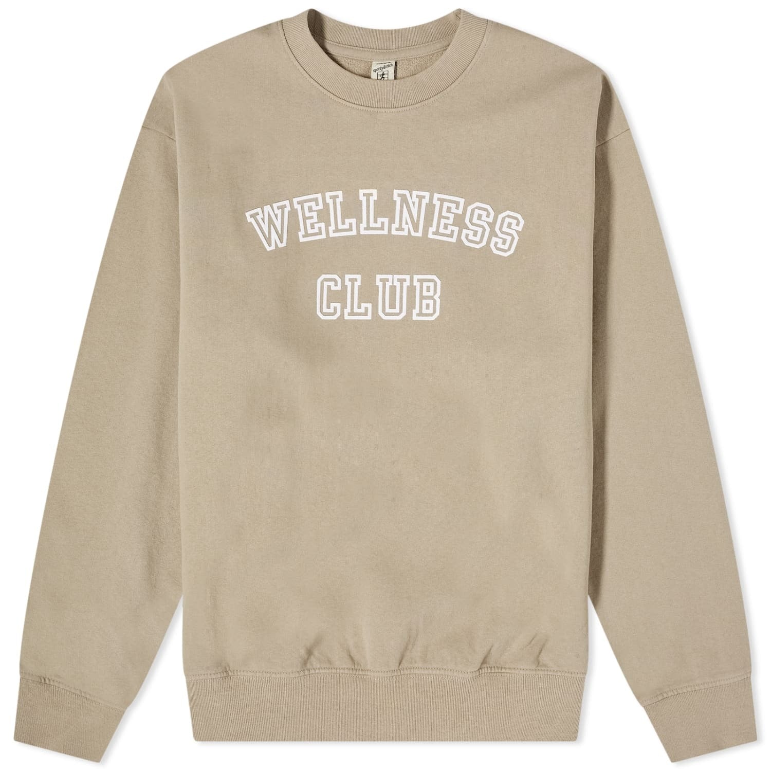 Sporty & Rich Wellness Club Flocked sweatshirt, light beige