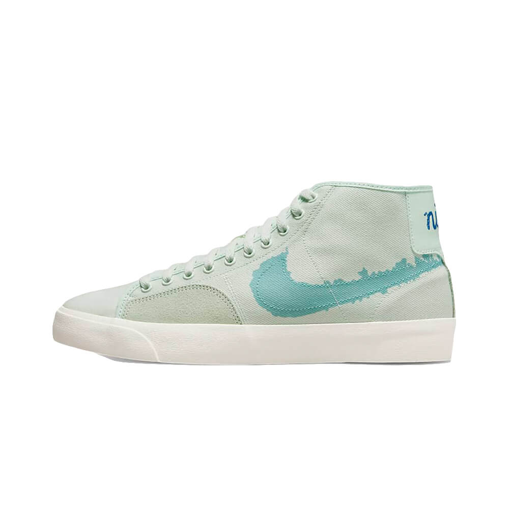 حذاء تزلج Nike SB Blazer Court Mid Premium، أخضر فاتح/أزرق فاتح