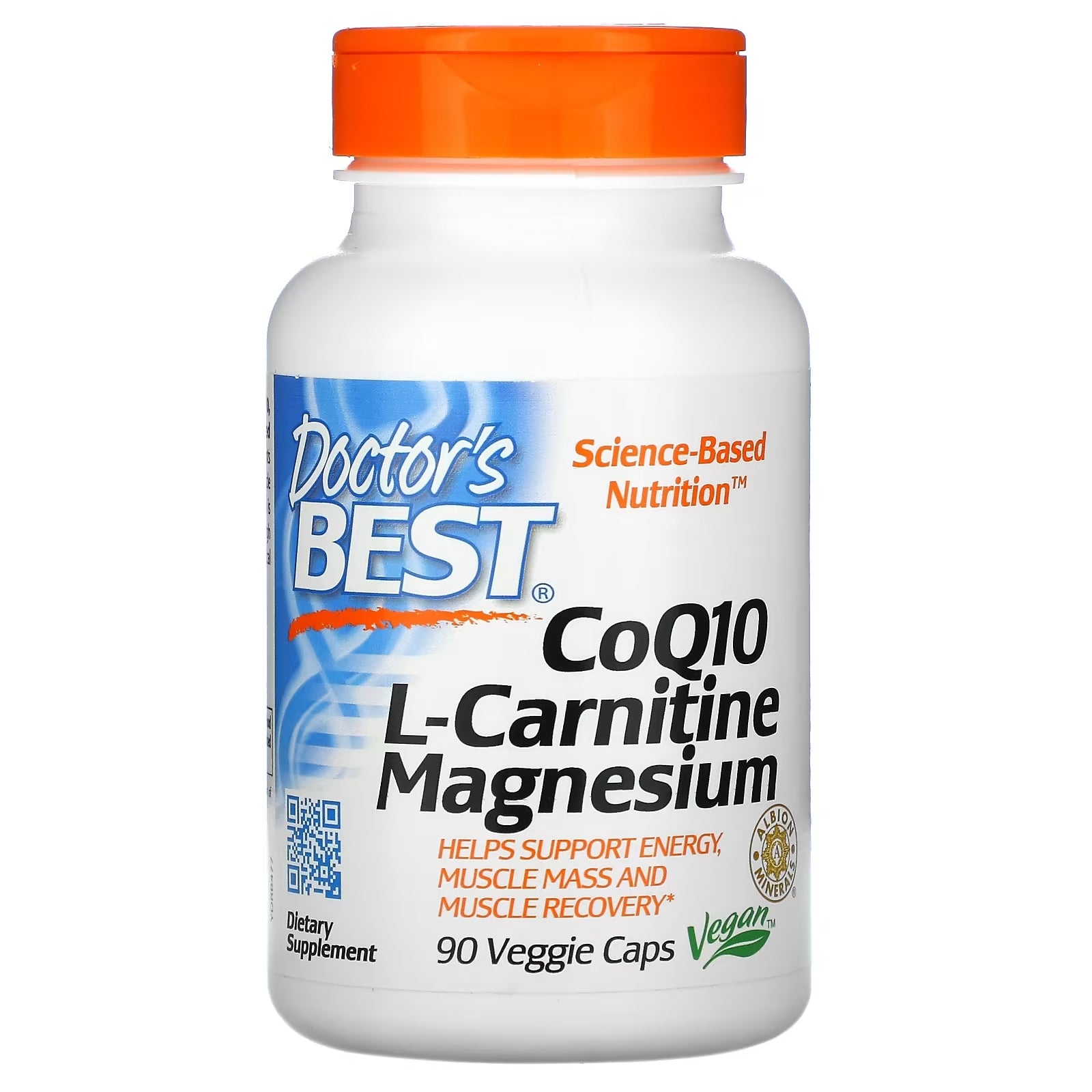 CoQ10 L-Carnitine &amp; Magnesium Doctor's Best، 90 كبسولة نباتية