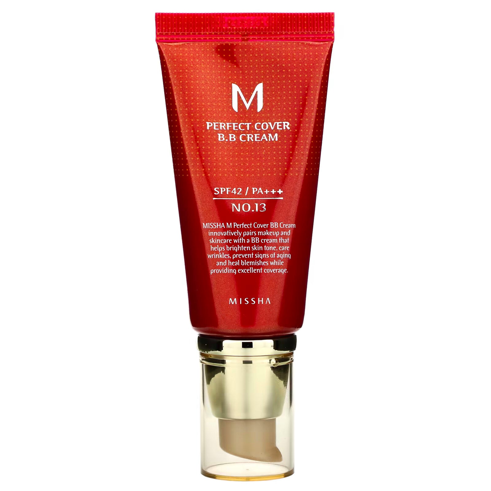 BB cream Missha Perfect Cover SPF 42 PA shade No. 13 rich beige, 50 ml