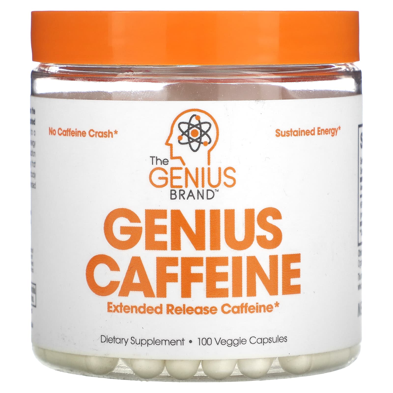 مكمل غذائي Genius Caffeine من Genius وGenius Mushrooms، 100 كبسولة نباتية