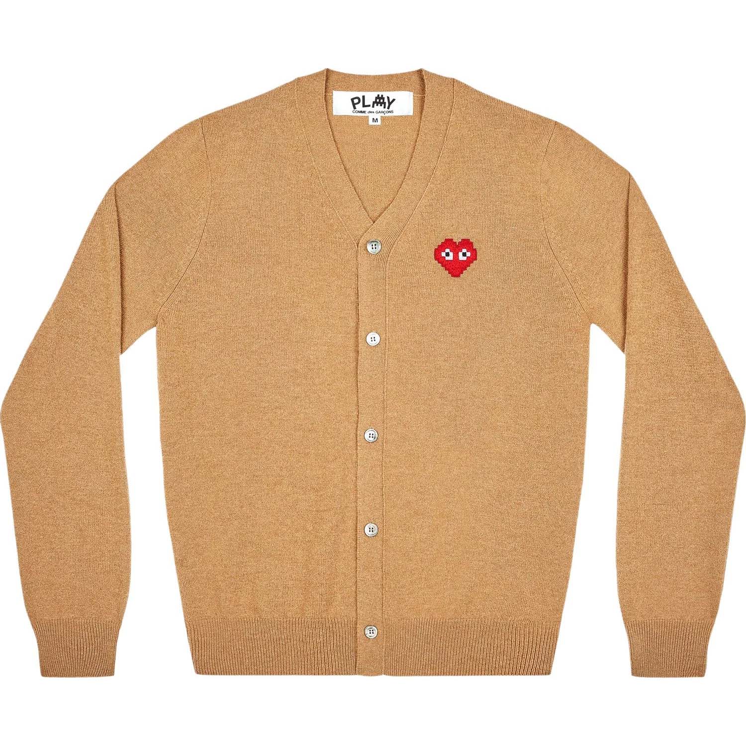 Comme des Garçons Play Heart cardigan, light brown