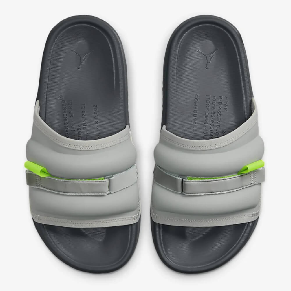 Nike Air Jordan Super Play Slides, grey/green