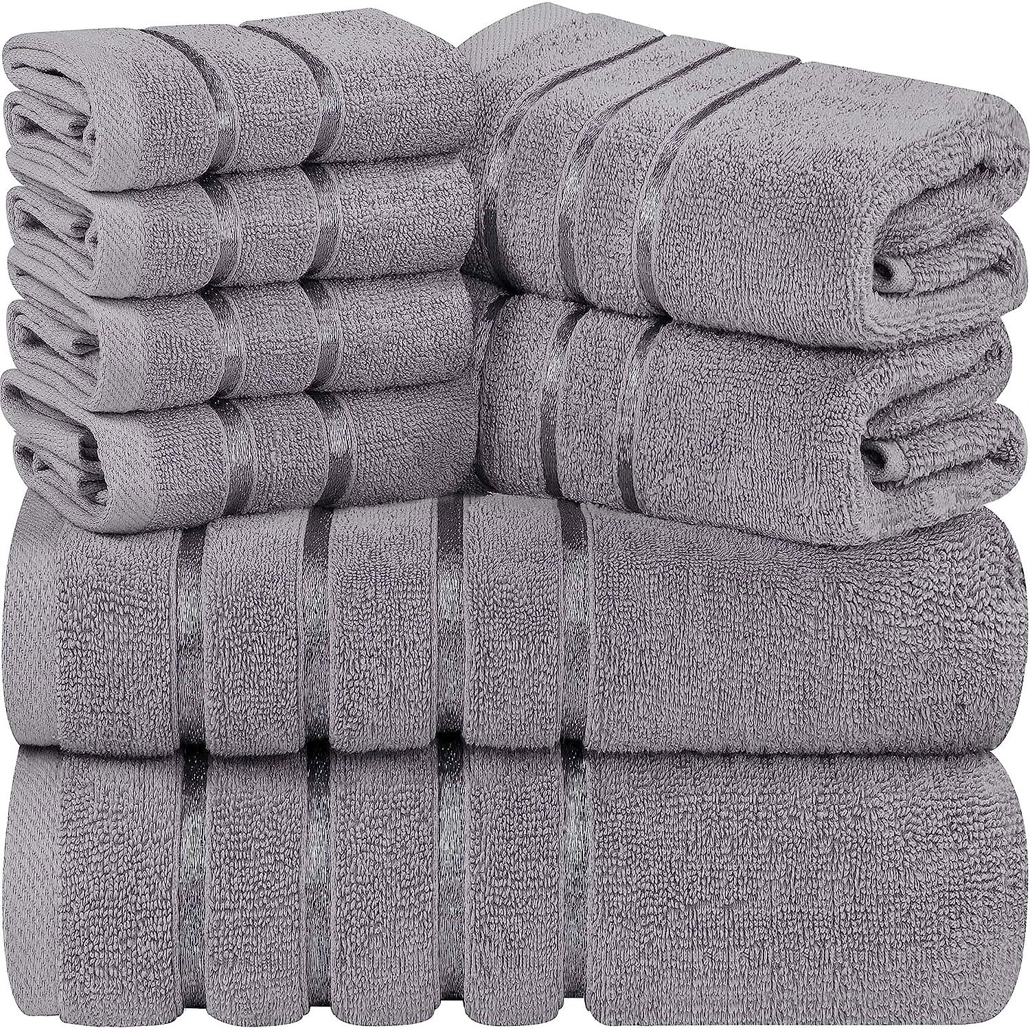 Utopia Towels Luxury Set, 8 Pieces, Gray