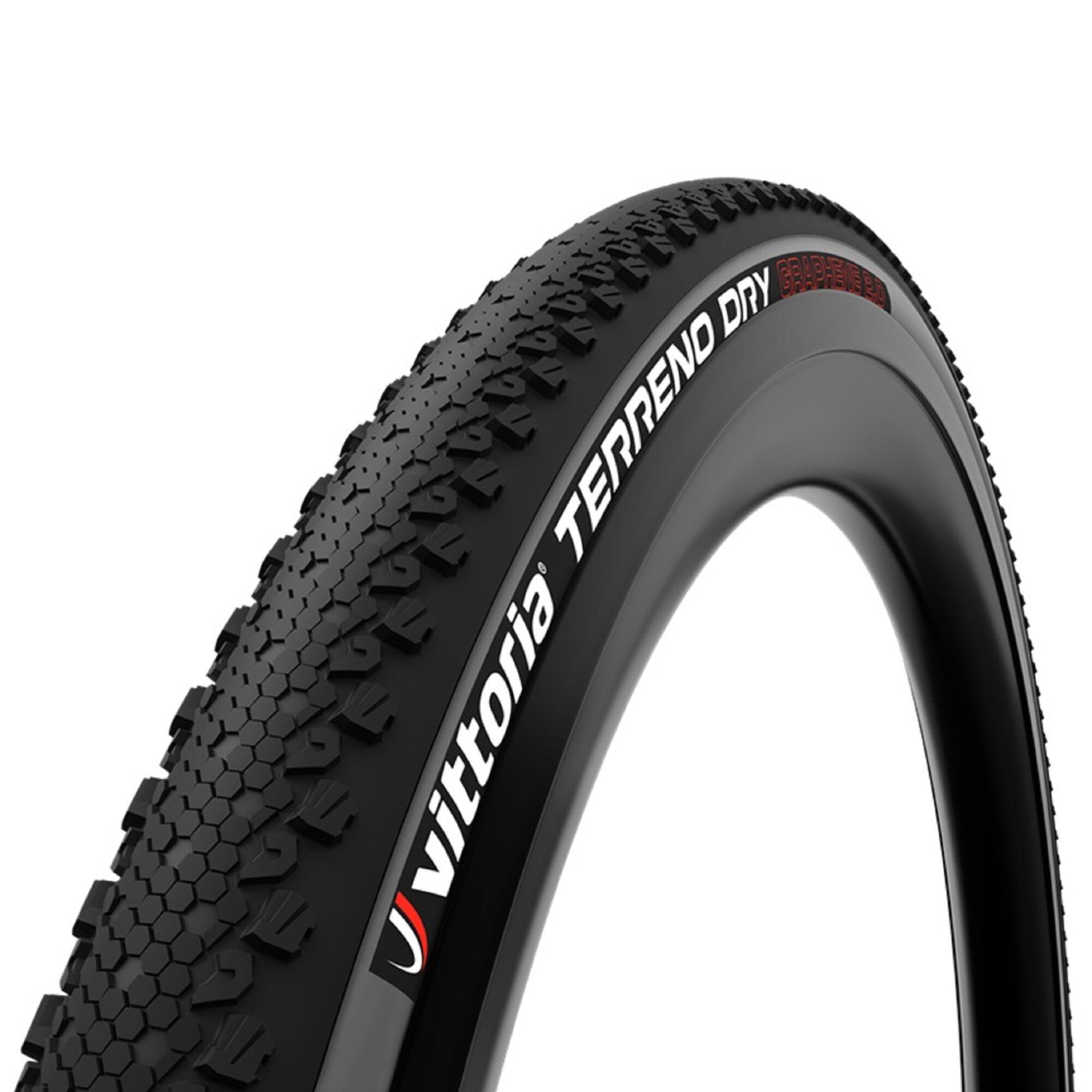 إطار دراجة قابل للطي Vittoria Terreno Dry Gravel 700 × 38 TNT Tubeless Ready أسود/رمادي غامق