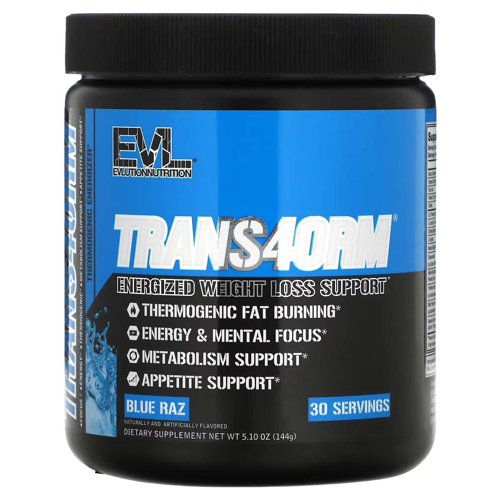 Food Supplement EVLution Nutrition Trans4orm Blue Raz, 144 g