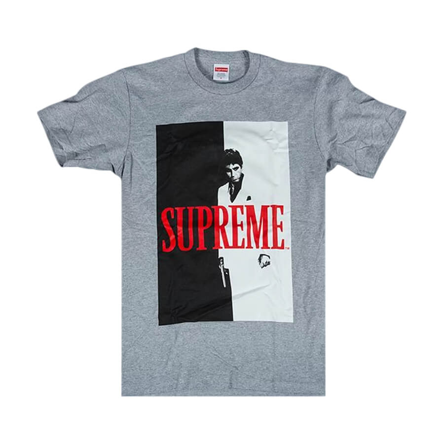 تي شيرت Supreme Scarface Split T-Shirt باللون الرمادي