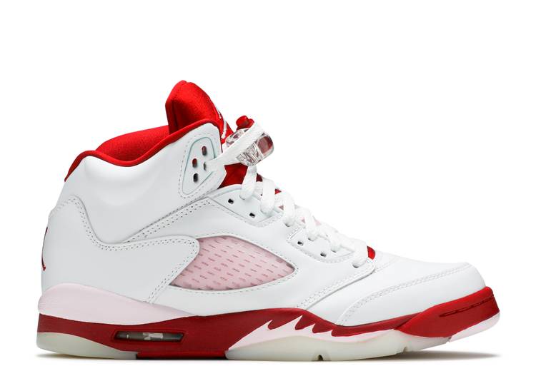 حذاء رياضي AIR JORDAN 5 RETRO GS 'PINK FOAM'، باللون الأبيض