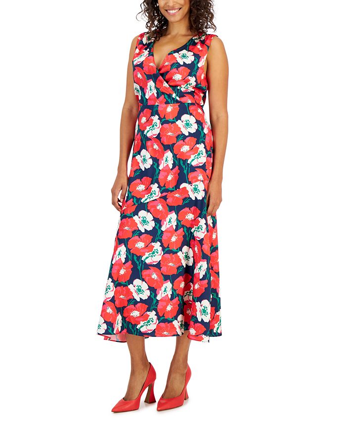 Sam Edelman Women's A-Line Floral Chiffon Dress, Multicolor