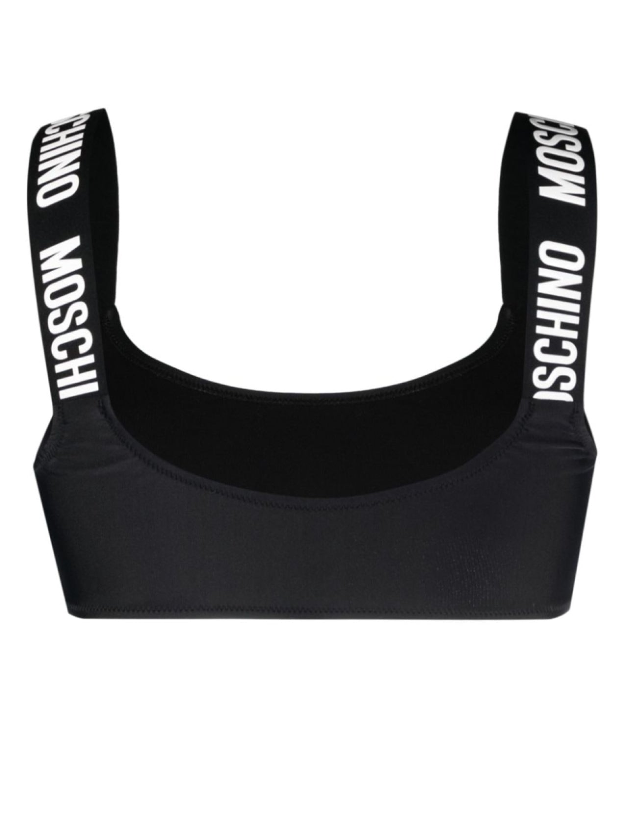 Moschino bikini top with logo, black