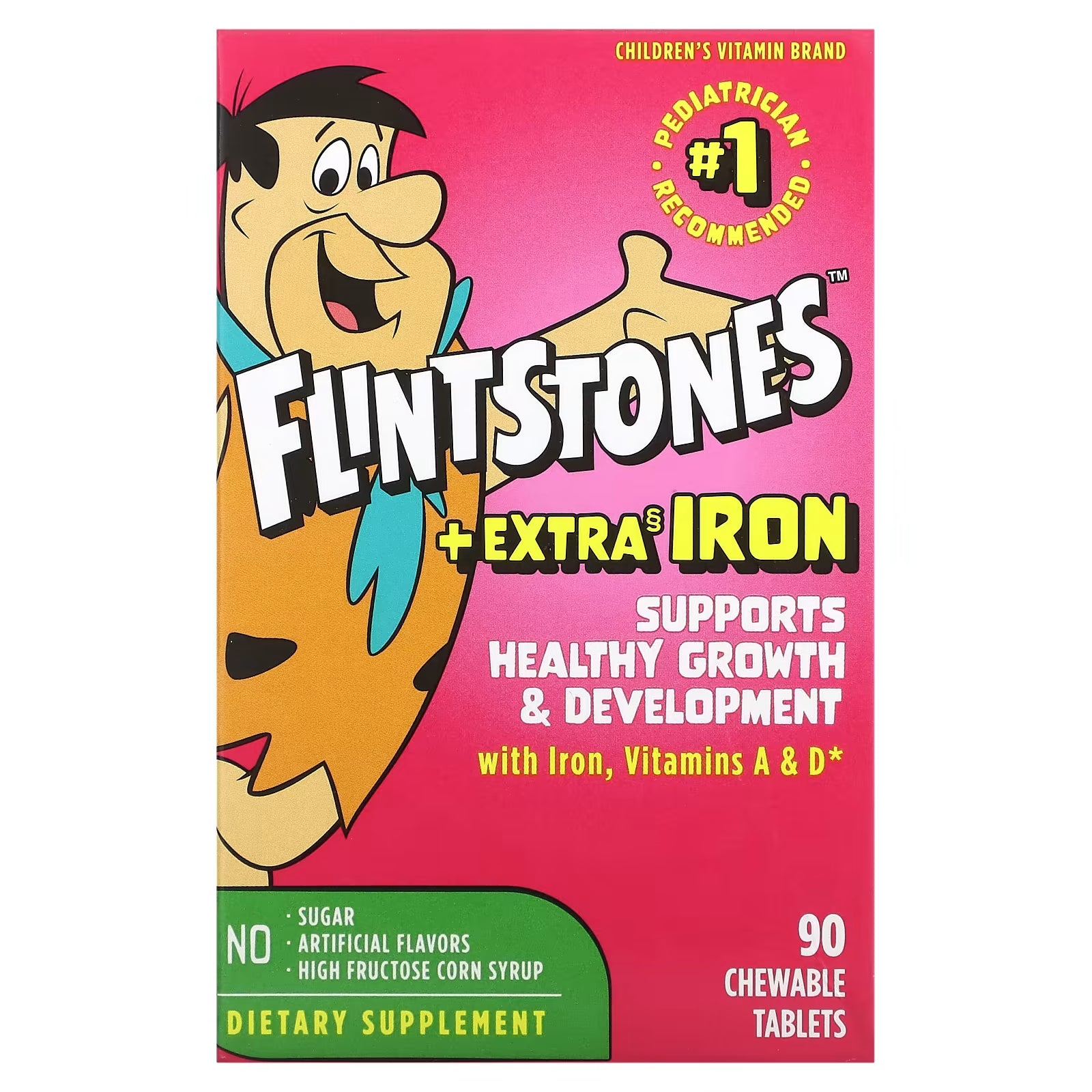 Flintstones Children's Multivitamin with Extra Iron, 90 Chewable Tablets