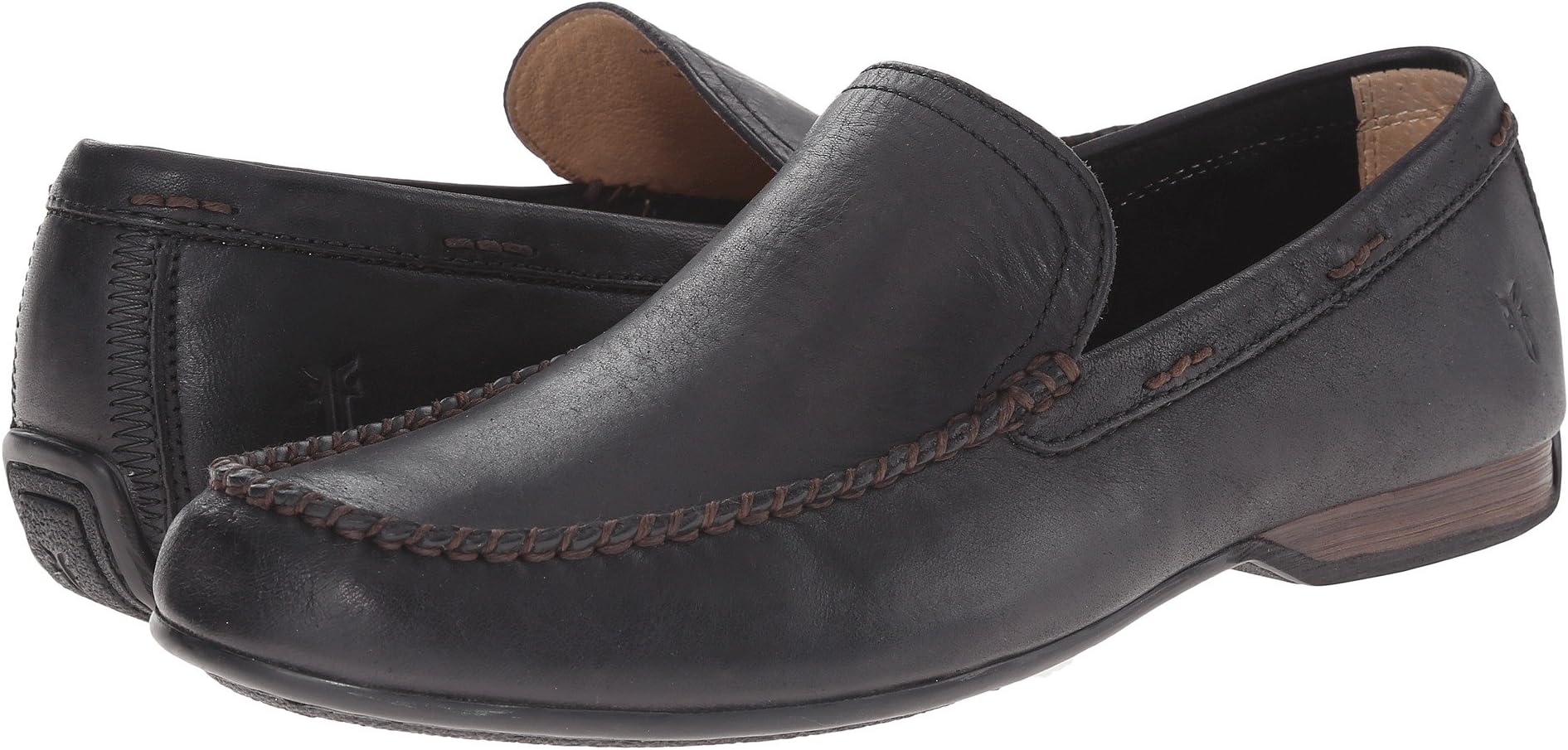 Lewis Venetian Frye Loafers in Black Oiled Vintage