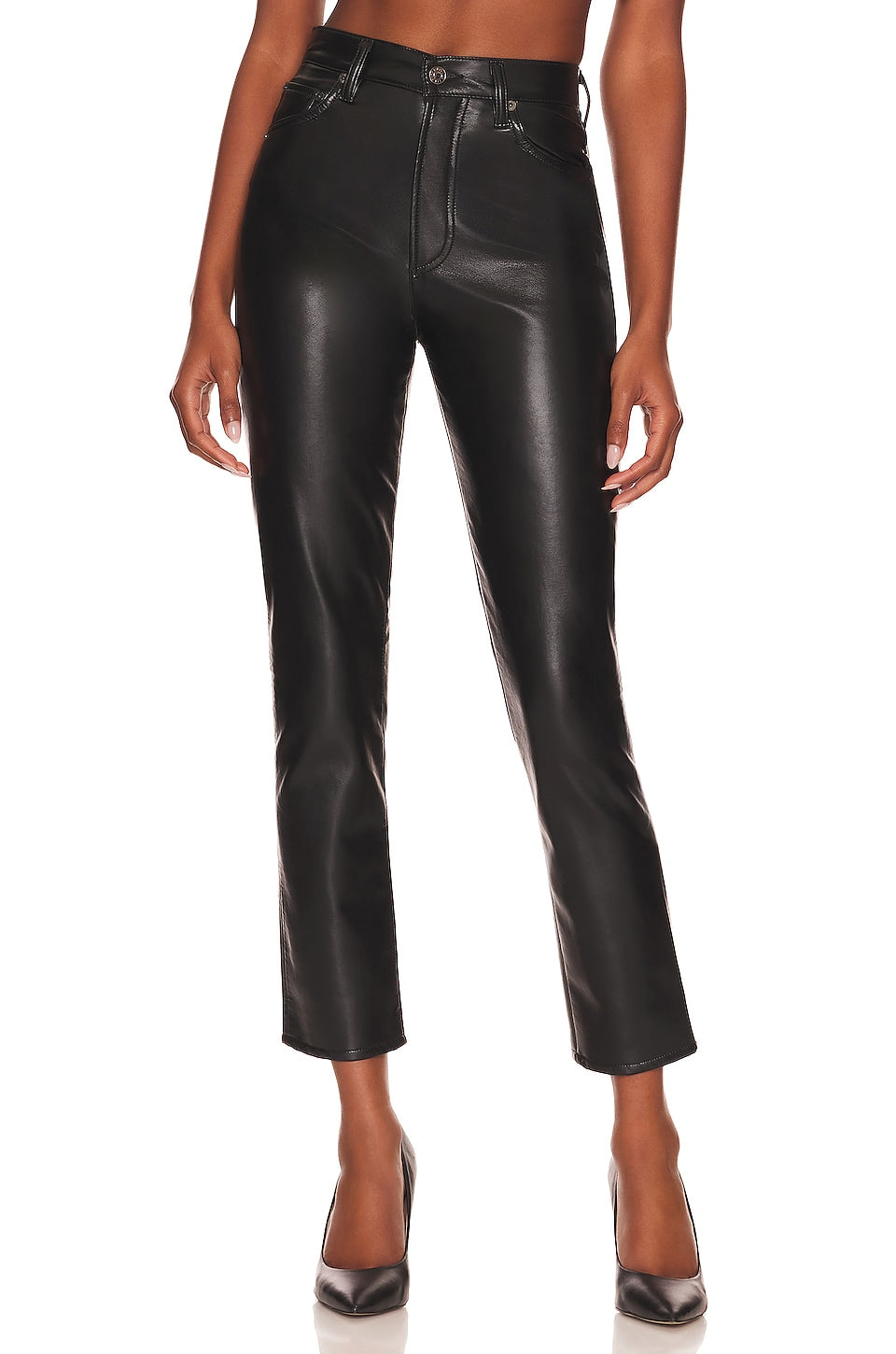 AGOLDE Recycled Leather Riley Long Pants, Detox