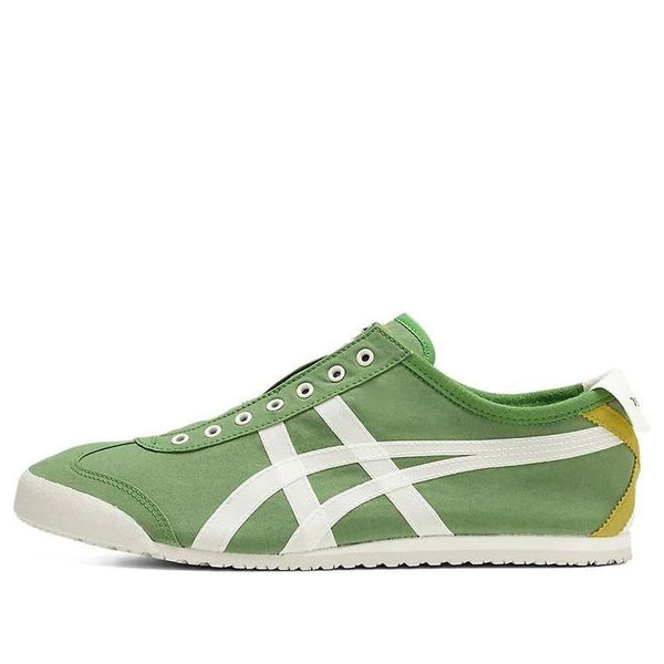 حذاء Onitsuka Tiger MEXICO 66 سهل الارتداء باللون الأخضر السبانخ والأبيض