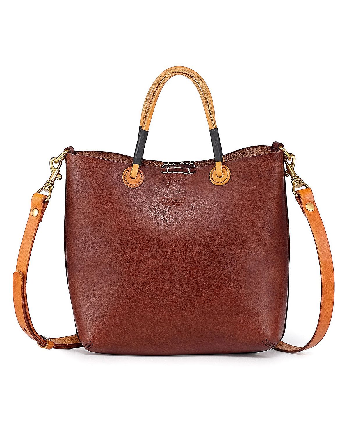 Women's Outwest genuine leather OLD TREND mini tote bag, brown