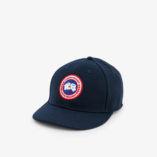 Woven cap with embroidered Arctic Disc Canada Goose logo, atlantic navy