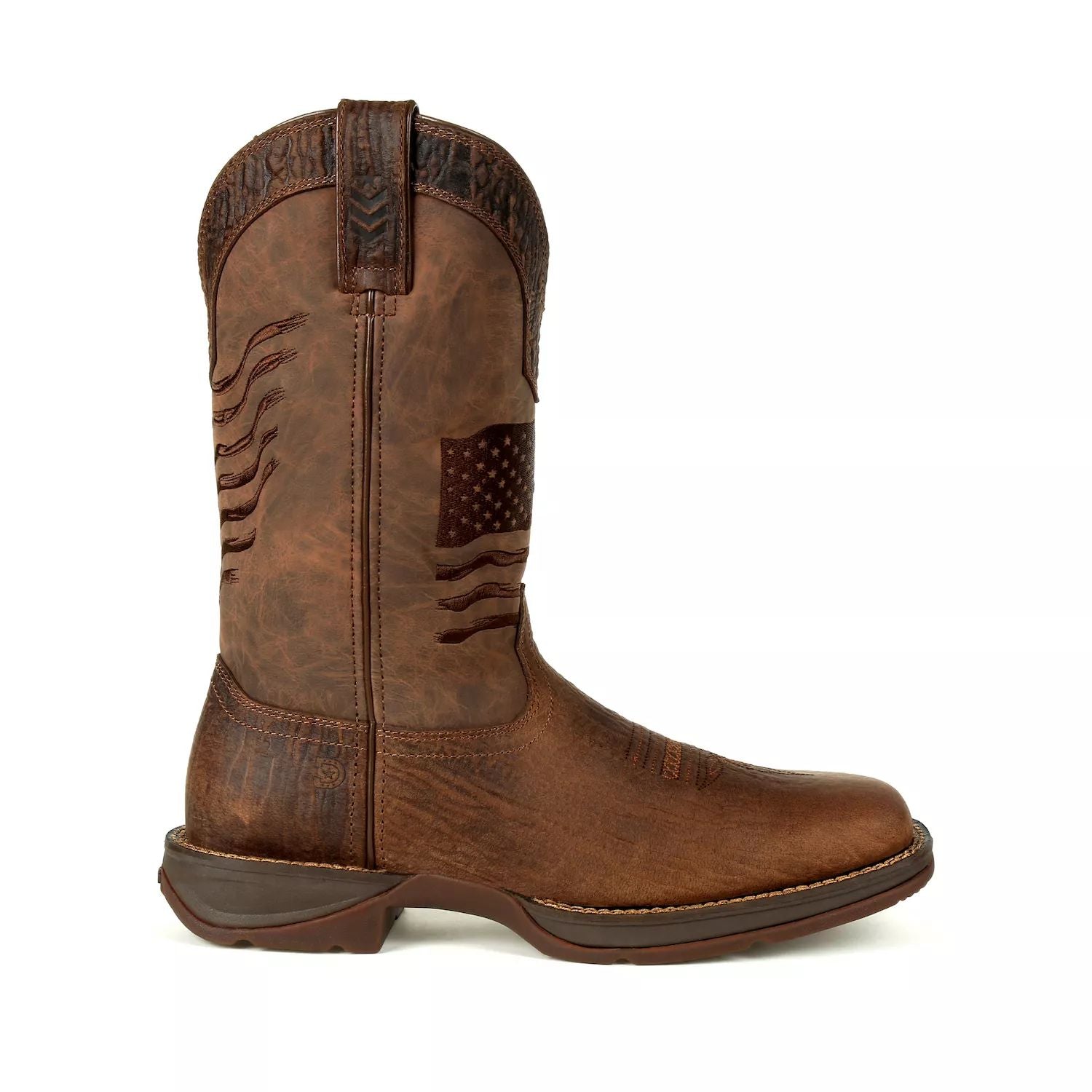 Rebel By Durango Men's Brown Ripped Flag Western Boots