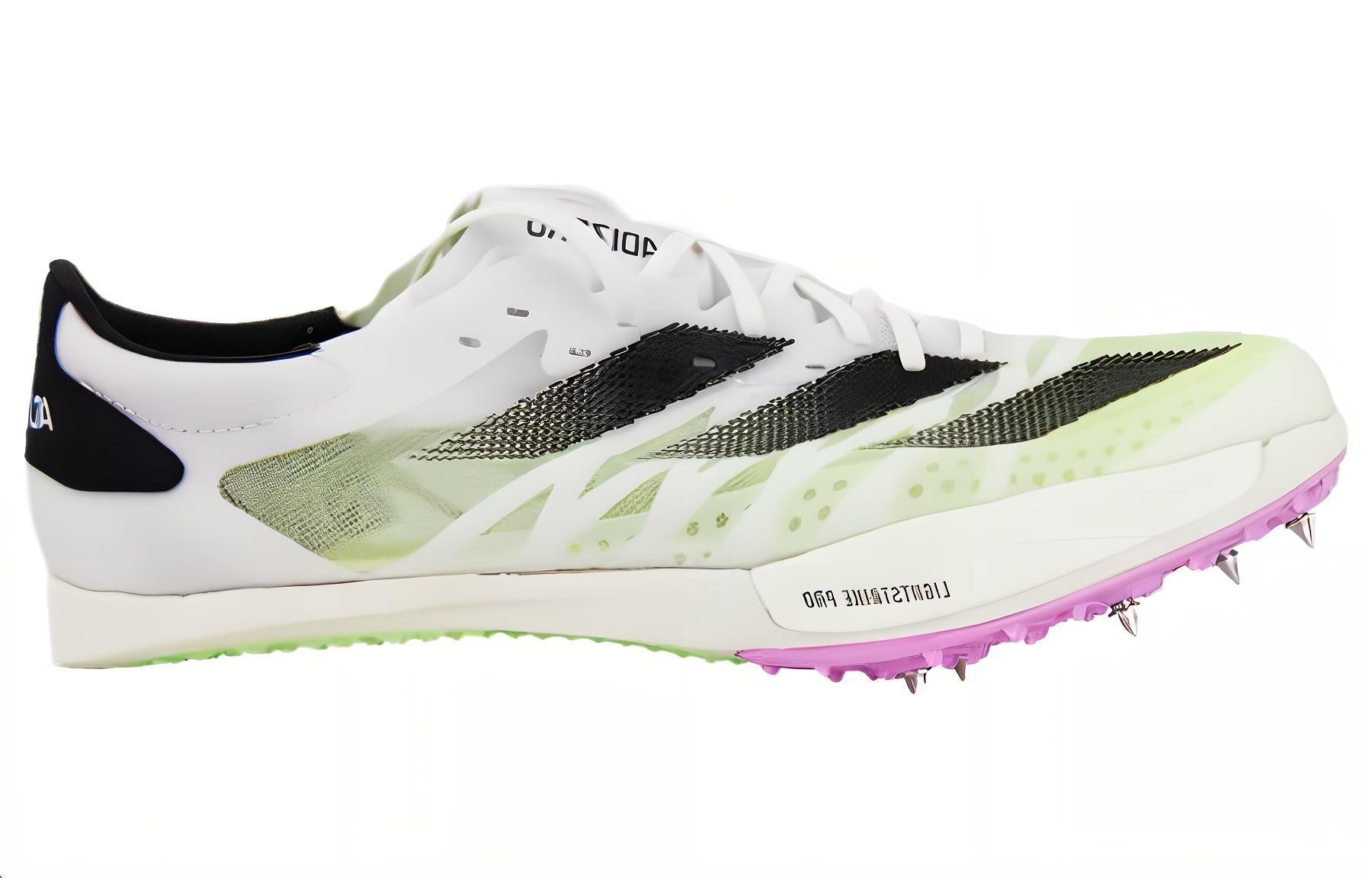 adidas Adizero Ambition White Green Spark Sneakers, White/Yellow