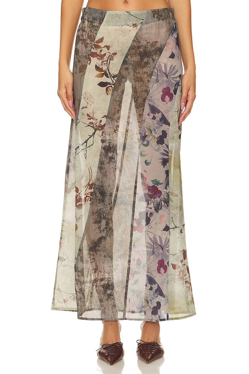 Jaded London Paneled Print Maxi Skirt, Mult