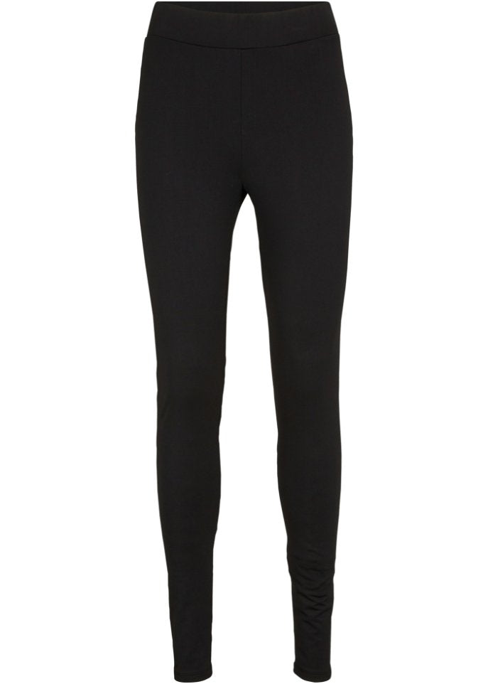 Thermal leggings with a high waist and a wide comfortable belt Bpc Bonprix Collection, black