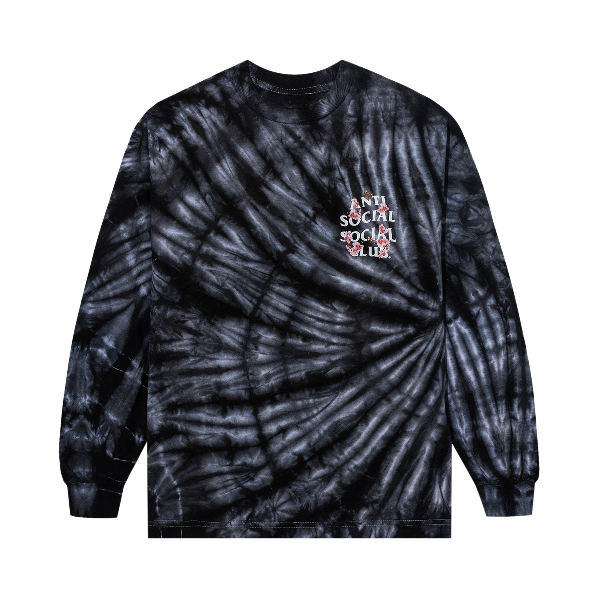 Anti Social Social Club Kkoch Wifi Tie Dye Long Sleeve T-Shirt, Black