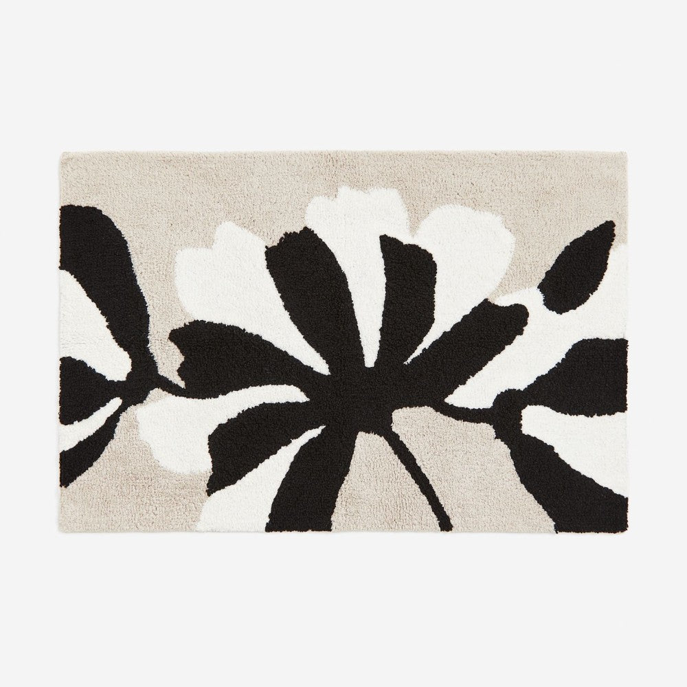 Bath mat H&M Home Floral, light beige