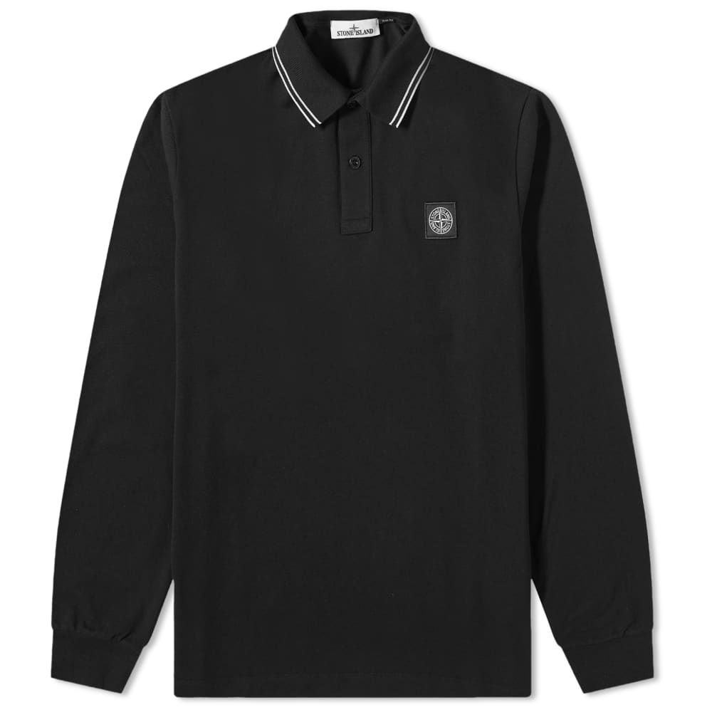 Stone Island Long Sleeve Patch Polo T-Shirt