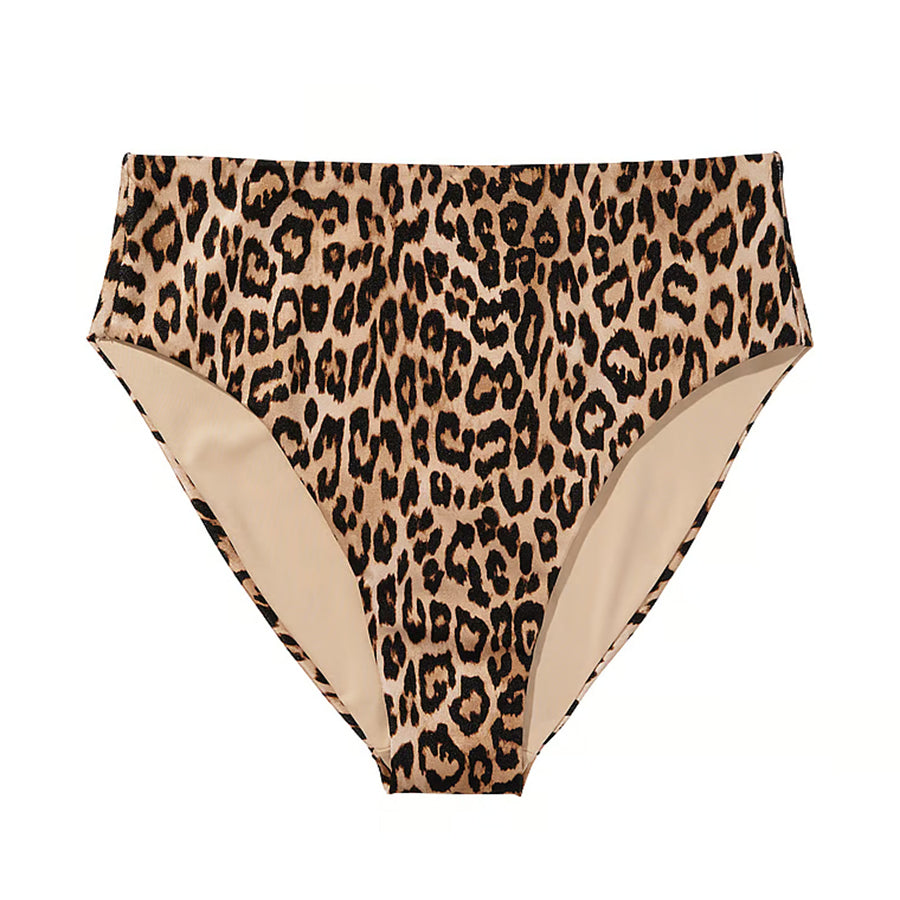 Victoria's Secret Swim Mix & Match High-Waist Full-Coverage Smooth Bikini Bottom, Leopard Print