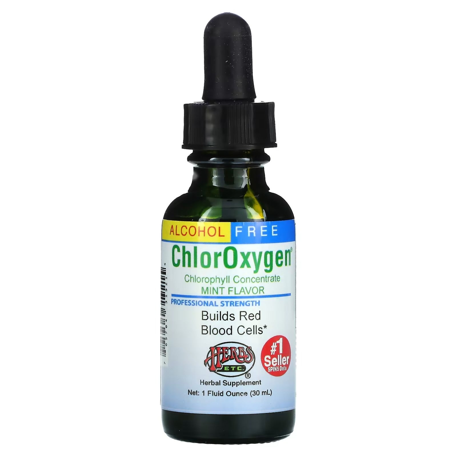 Herbs Etc., ChlorOxygen, chlorophyll concentrate, alcohol-free, mint flavor, 29.5 ml