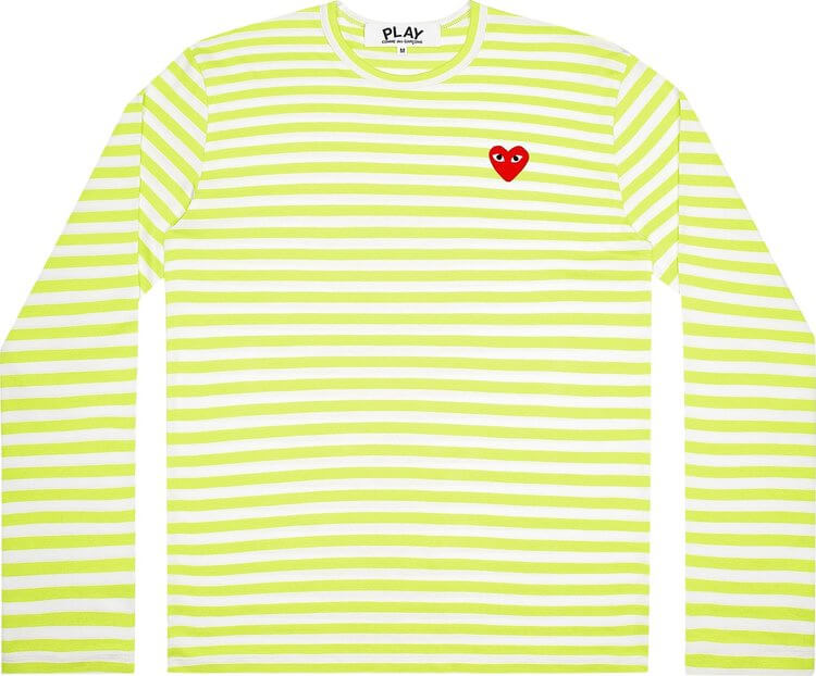 Comme des Garçons PLAY Pastelle Striped Long-Sleeve 'Green' sweatshirt, green