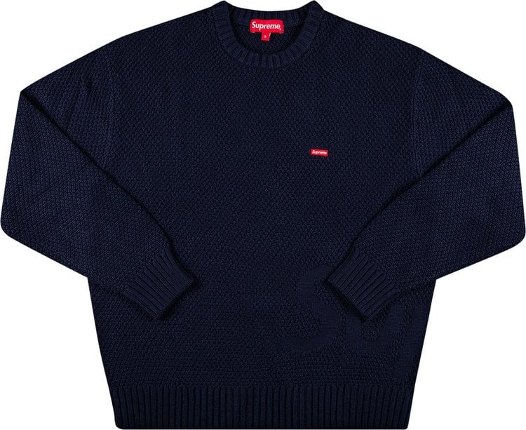 Supreme Textured Small Box Sweater 'Navy', blue